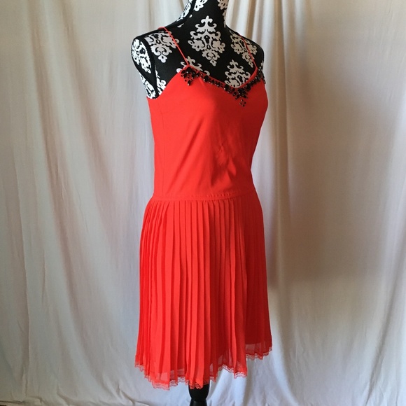 Vintage 2005 Victoria's Secret Red Satin Rhinestone Embellished Dress - Picture 10 of 15